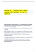  Chapter 8 : Onboarding and Training questions and answers verified and updated.