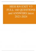 HESI RN EXIT V3 FULL 160 QUESTIONS and ANSWERS latest 2023-2024