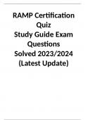 RAMP Certification Quiz Study Guide  2023/2024