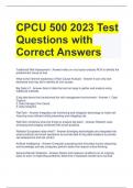 CPCU 500 2023 Test Questions with Correct Answers 