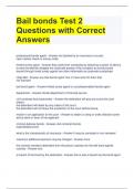 Bail bonds Test 2 Questions with Correct Answers 