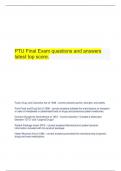  PTU Final Exam questions and answers latest top score.