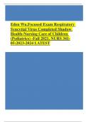 Eden Wu.Focused Exam Respiratory Syncytial Virus Completed Shadow Health-Nursing Care of Children (Pediatrics) -Fall 2021, NURS 341-05