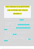 USI Certification Exam QUESTIONS AND ANSWERS 2023 UPDATE GRADED A+