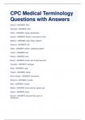 CPC Medical Terminology Questions with Answers