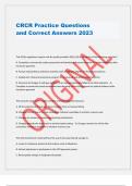 CRCR Practice Questions and Correct Answers 2023
