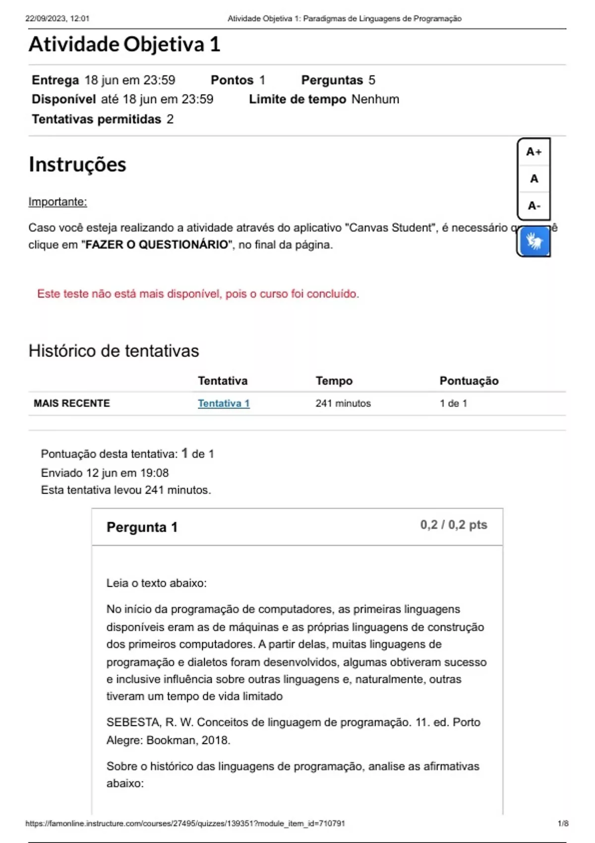 Atividade Objetiva 1 Paradigmas de Linguagens de Programação FAM Paradigmas de Linguagens de