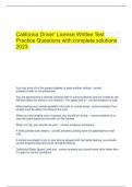  California Driver' License Written Test Practice Questions with complete solutions 2023.