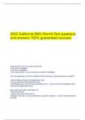  2022 California DMV Permit Test questions and answers 100% guaranteed success.