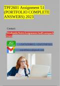 TPF2601 Assignment 51 (PORTFOLIO COMPLETE ANSWERS) 2023