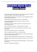 REHS/RS NEHA Study Guide Exam with verified solutions 