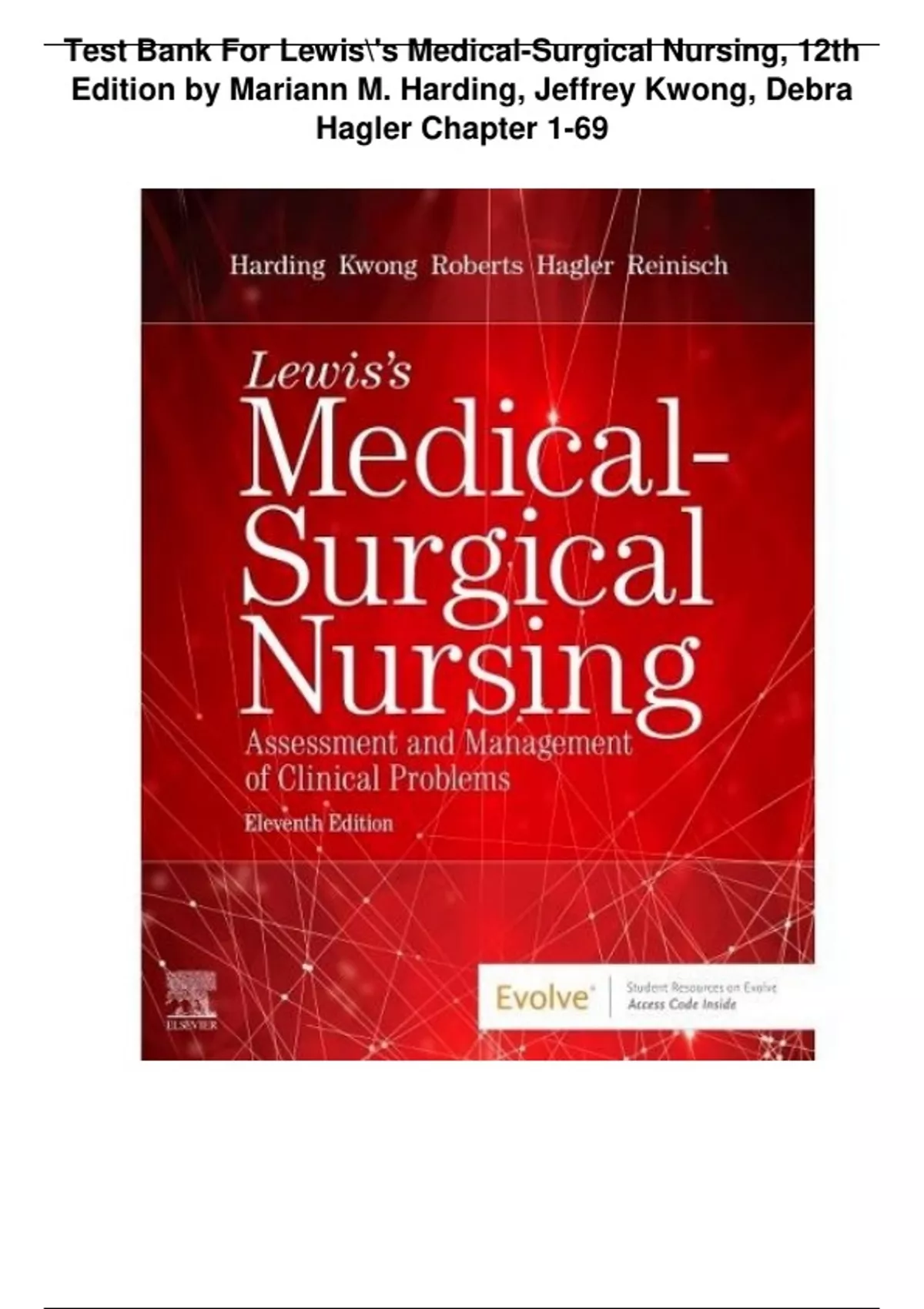 Test Bank For Lewis's Medical-Surgical Nursing, 12th Edition By Mariann ...