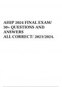 AHIP 2024 FINAL EXAM/ 50+ QUESTIONS AND ANSWERS ALL CORRECT/ 2023/2024. 