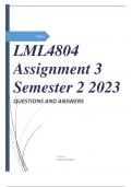 LML4804 Assignment 3 Semester 2 2023