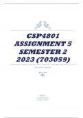 CSP4801 ASSIGNMENT 5 SEMESTER 2 2023 (703059)