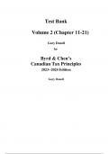 Test Bank For Byrd & Chen's Canadian Tax Principles  (Volume 2) 2023/2024 1st Edition by Gary Donell, Clarence Byrd, Ida Chen ( 100% Original, Verified A+)
