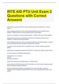 RITE AID PTU Unit Exam 2 Questions with Correct Answers 