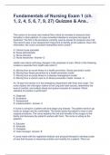 Fundamentals of Nursing Exam 1 (ch. 1, 2, 4, 5, 6, 7, 9, 27) Quizzes & Ans..