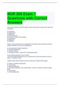 Bundle For NUR 206 Exam  Questions with Correct Answers