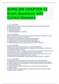 NURS 206 CHAPTER 15 Exam Questions with Correct Answers 