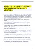 OMSA FALL 2018 PRACTICE TEST QUESTIONS WITH CORRECT ANSWERS 