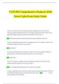 VATI PN Comprehensive Predictor 2020 Green Light Exam Study Guide Questions and Answers (Verified Answers)