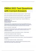OMSA 2023 Test Questions with Correct Answers 