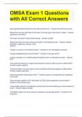 OMSA Exam 1 Questions with All Correct Answers 