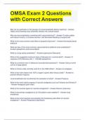 OMSA Exam 2 Questions with Correct Answers 