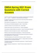 OMSA Spring 2021 Exam Questions with Correct Answers 