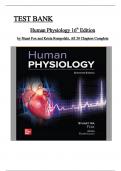 Test Bank with Solution Manual For Human Physiology 16th Edition By Stuart Fox; Krista Rompolski, All 20 Chapters Covered