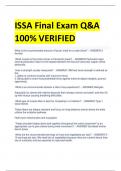 ISSA Final Exam Q&A  100% VERIFIED