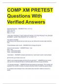 COMP XM PRETEST  Questions With  Verified Answers