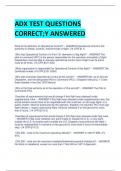 ADX TEST QUESTIONS  CORRECT;Y ANSWERED