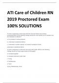 ATI Care of Children RN  2019 Proctored Exam 100% SOLUTIONS