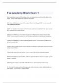Fire Academy Block Exam 1 questions and  100% correct answers 