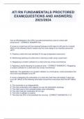 ATI RN FUNDAMENTALS PROCTORED  EXAM(QUESTIONS AND ANSWERS)  2023/2024