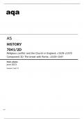 Aqa AS History 7041/2D June2023 MARK SCHEME.