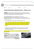 Student Exploration: Big Bang Theory – Hubble’s Law
