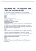 Cpt Coding Test Questions Exam With 100% Correct Answers 2023