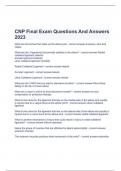  CNP Final Exam Questions And Answers 2023