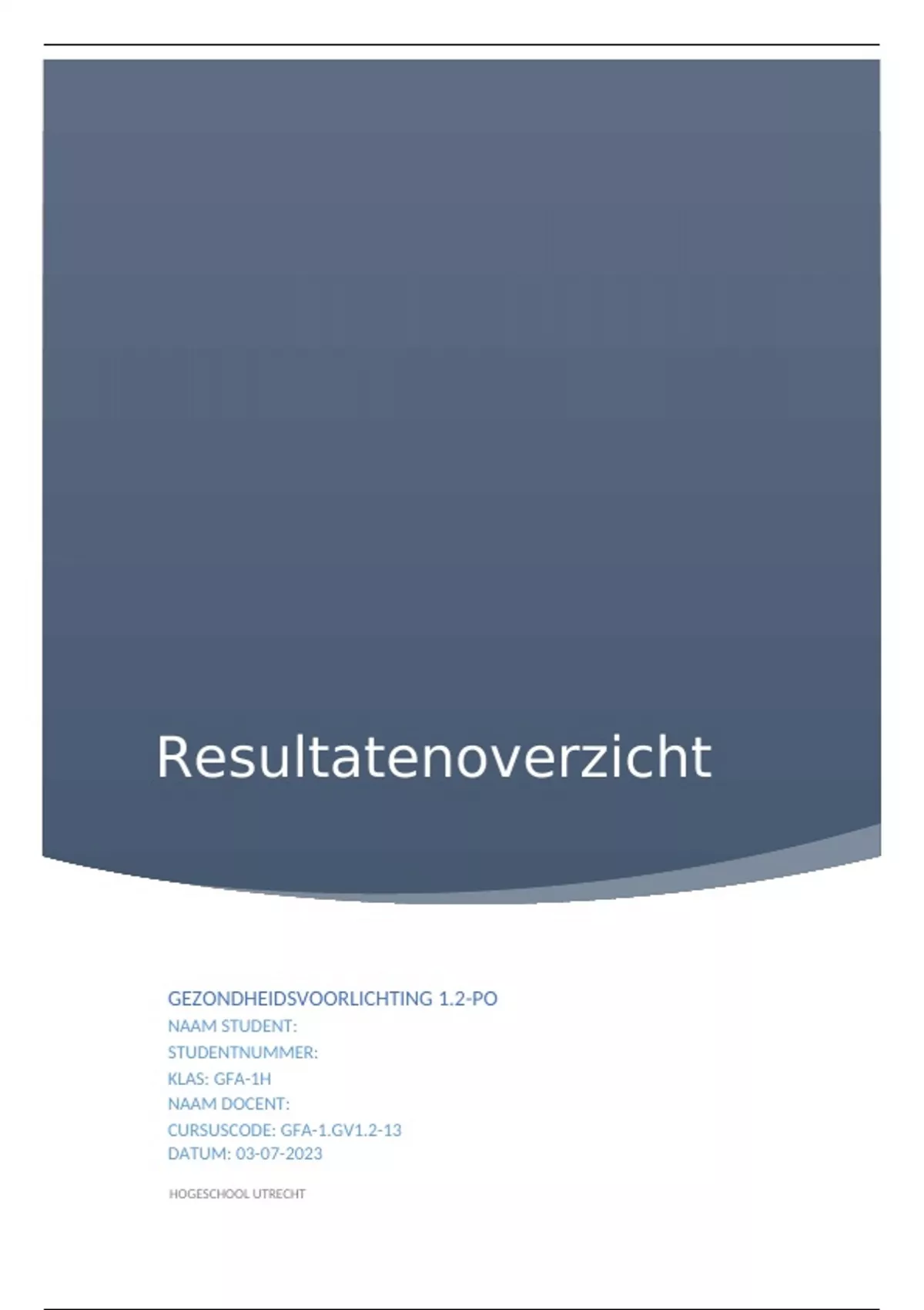 Gezondheidsvoorlichting Resultatenoverzicht Farmakunde Cijfer 8,5 ...