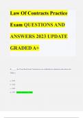 Law Of Contracts Practice  Exam QUESTIONS AND  ANSWERS 2023 UPDATE GRADED A+