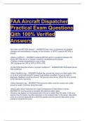 FAA Aircraft Dispatcher  Practical Exam Questions Qith 100% Verified  Answers