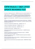 CDFM Module 1 Q&A LATEST  UPDATE REVIEWED TEST