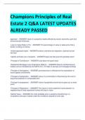 Champions Principles of Real  Estate 2 Q&A LATEST UPDATES  ALREADY PASSED