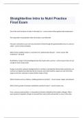 Straighterline Intro to Nutri Practice Final Exam questions and 100% correct answers