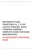 ATI MATERNITY PROCTORED EXAM