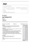 Aqa A-level Mathematics 7357/2 QUESTION PAPER June2023