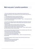 Med surg quiz 1 practice Questions & Answers (A+ GRADED)